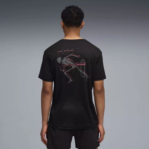 Puma M Run Illustration Graphic T Siyah Erkek T-Shirt