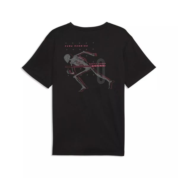 Puma M Run Illustration Graphic T Siyah Erkek T-Shirt