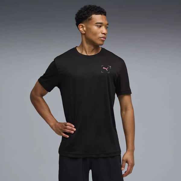 Puma M Run Illustration Graphic T Siyah Erkek T-Shirt