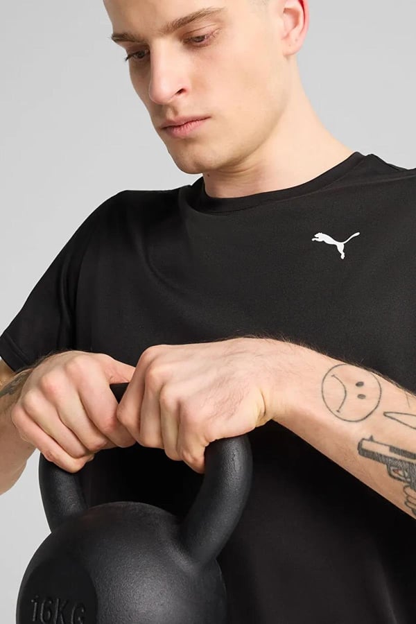 Puma M TAD ESS SOLID CAT TEE LC Siyah Erkek T-Shirt