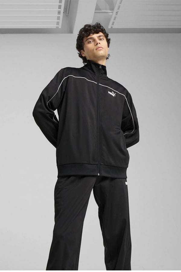 Puma Poly Piping Suit Siyah Erkek Eşofman Takımı