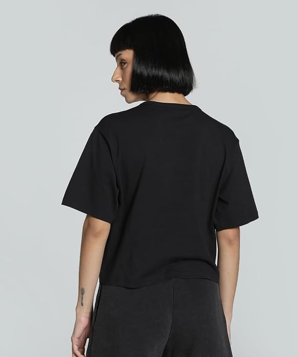 Puma PUMA CLASS Relaxed Crop Tee Siyah Kadın T-Shirt