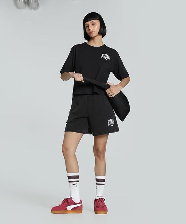 Puma PUMA CLASS Relaxed Crop Tee Siyah Kadın T-Shirt