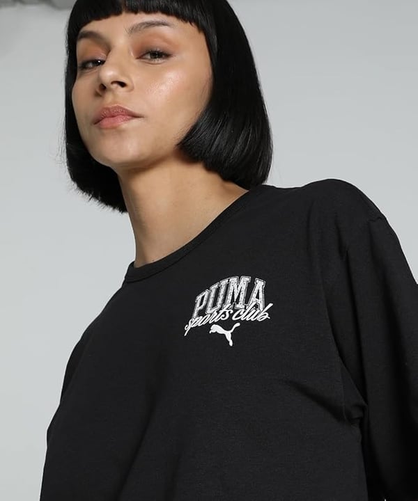 Puma PUMA CLASS Relaxed Crop Tee Siyah Kadın T-Shirt