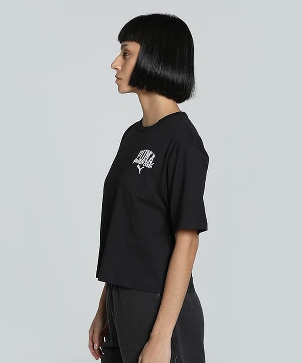 Puma PUMA CLASS Relaxed Crop Tee Siyah Kadın T-Shirt