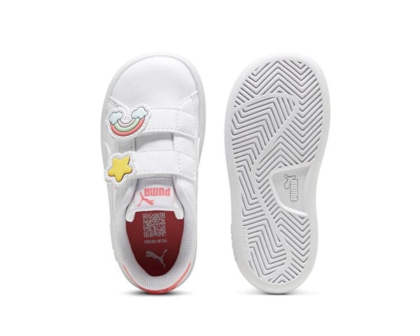 Puma Puma Smash 3.0 Badges V Inf Beyaz Kız Çocuk Günlük Spor Ayakkabı