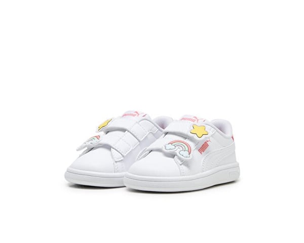 Puma Puma Smash 3.0 Badges V Inf Beyaz Kız Çocuk Günlük Spor Ayakkabı