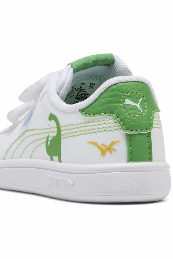 Puma Puma Smash 3.0 Dino V Inf Beyaz Erkek Çocuk Günlük Spor Ayakkabı