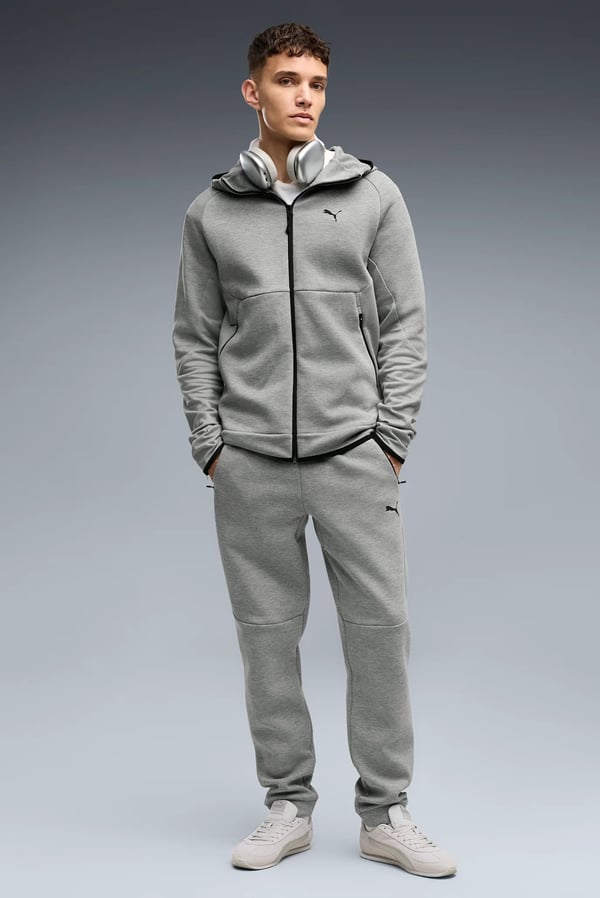 Puma PUMATECH Full-Zip Hoodie Gri Erkek Sweatshirt