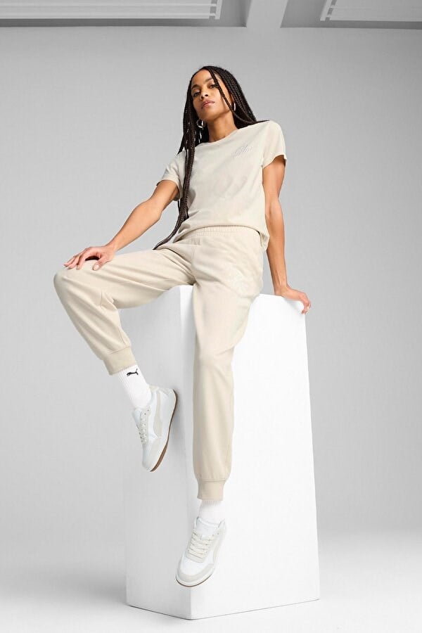 Puma SCRIPT Comfort Sweatpants Beyaz Kadın Eşofman Alt