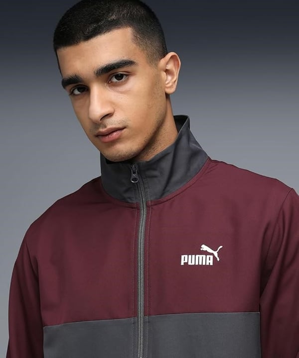 Puma Woven Colorblock Tracksuit Gri Erkek Eşofman Takımı