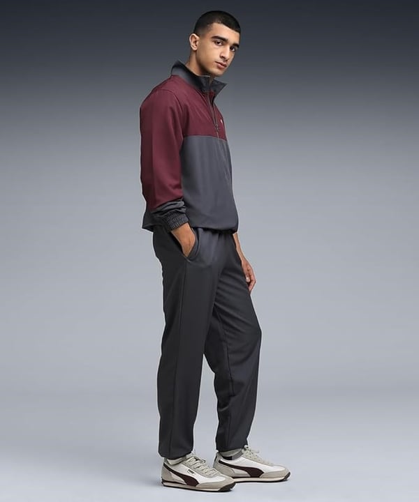 Puma Woven Colorblock Tracksuit Gri Erkek Eşofman Takımı