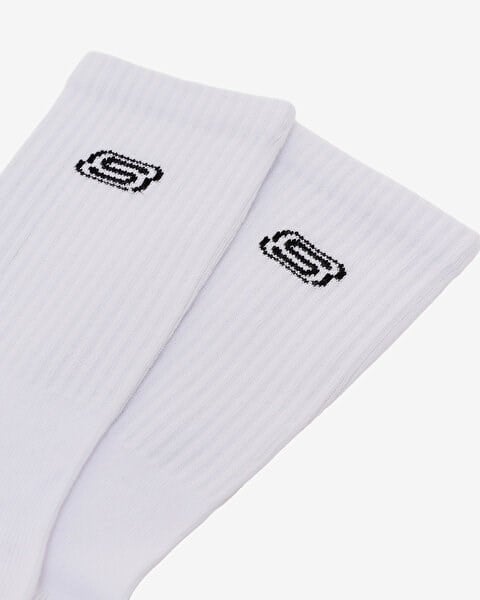 Skechers 2'li Paket Athleisure S Logo Uzun Çorap Beyaz Unisex Çorap