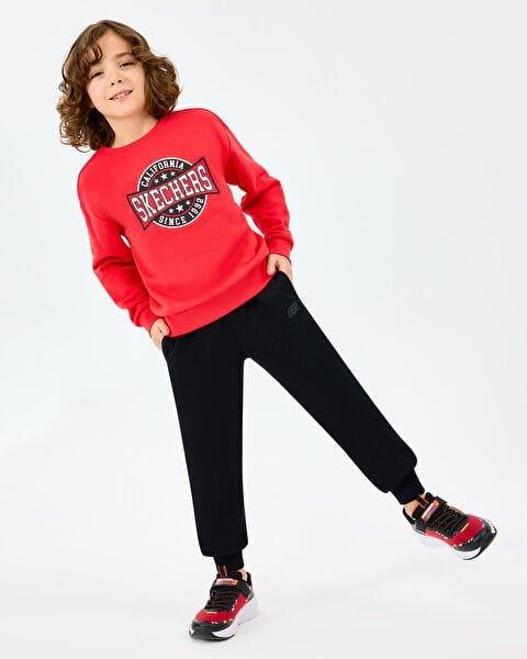 Skechers B Crewneck Sweatshirt Kırmızı Erkek Çocuk Sweatshirt