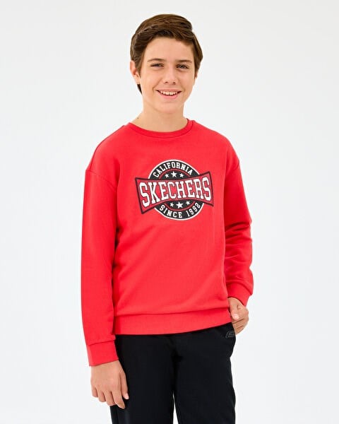 Skechers B Crewneck Sweatshirt Kırmızı Erkek Çocuk Sweatshirt