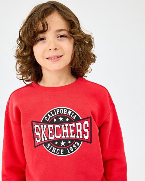 Skechers B Crewneck Sweatshirt Kırmızı Erkek Çocuk Sweatshirt