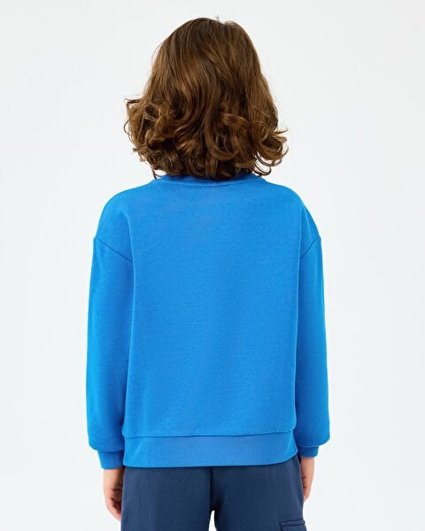 Skechers B Crewneck Sweatshirt Mavi Erkek Çocuk Sweatshirt