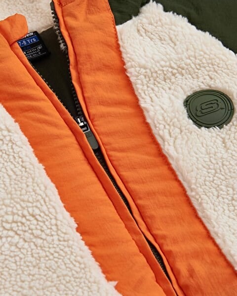 Skechers B Outdoor Fleece Full Zip Sherpa Haki Erkek Çocuk Ceket