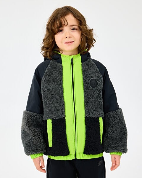 Skechers B Outdoor Fleece Full Zip Sherpa Siyah Erkek Çocuk Ceket