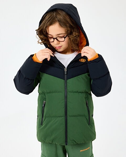Skechers B Puffer Jacket Siyah Erkek Çocuk Ceket