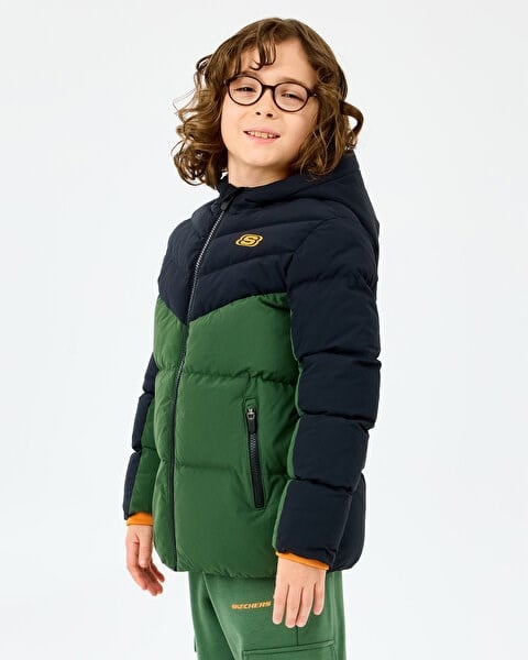 Skechers B Puffer Jacket Siyah Erkek Çocuk Ceket