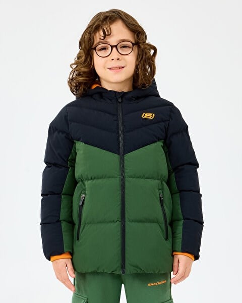 Skechers B Puffer Jacket Siyah Erkek Çocuk Ceket
