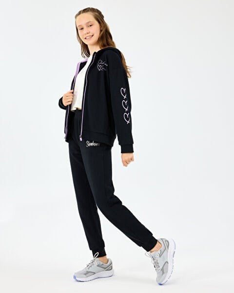 Skechers G Lw Fleece Sweatpant Siyah Kız Çocuk Eşofman Alt
