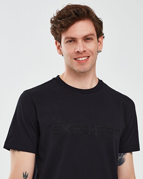 Skechers GRAPHIC T-SHIRT M SHORT SLEEVE Siyah Erkek T-Shirt
