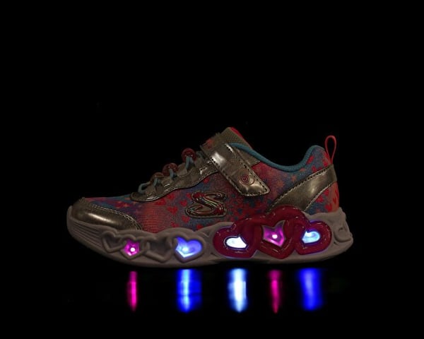 Skechers INFINITE HEART LIGHTS HEART JEWELS Gri Kız Çocuk Günlük Spor Ayakkabı