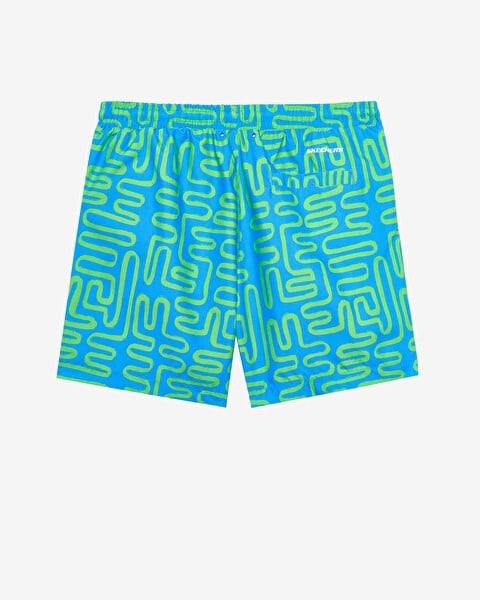 Skechers M 5 Inch Allover Print Swimshort Mavi Erkek Şort