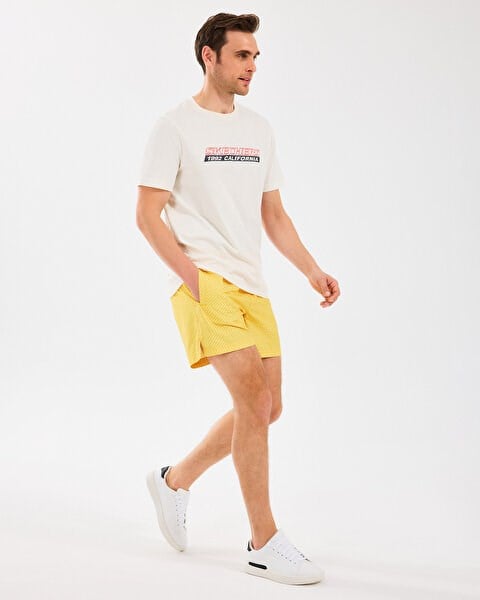 Skechers M 5 Inch Allover Print Swimshort Sarı Erkek Şort