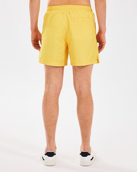 Skechers M 5 Inch Allover Print Swimshort Sarı Erkek Şort