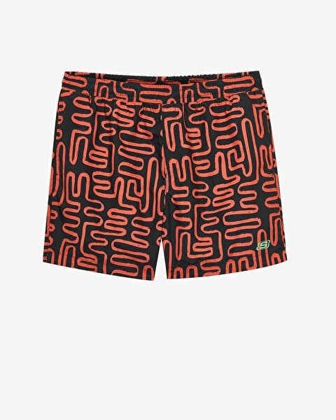 Skechers M 5 Inch Allover Print Swimshort Siyah Erkek Şort