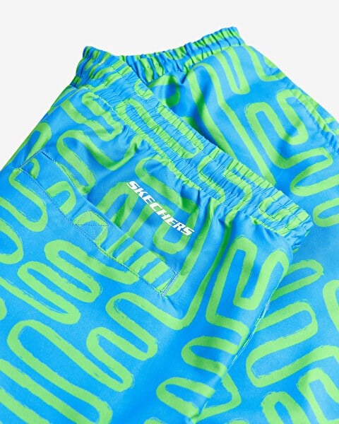 Skechers M 5 Inch Allover Print Swimshort Mavi Erkek Şort