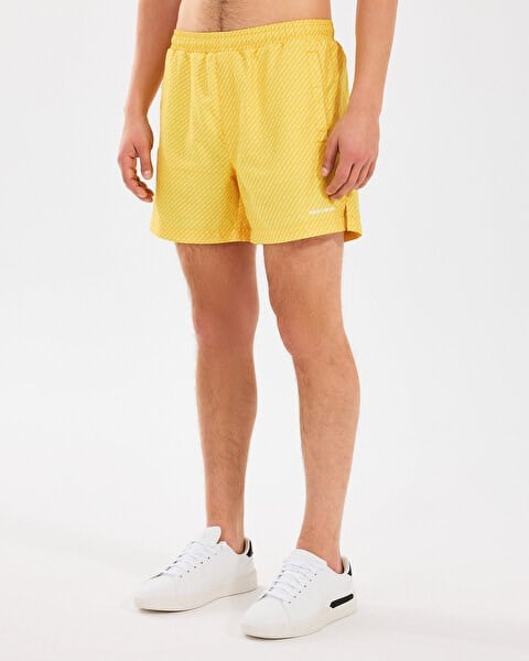 Skechers M 5 Inch Allover Print Swimshort Sarı Erkek Şort