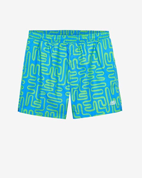 Skechers M 5 Inch Allover Print Swimshort Mavi Erkek Şort