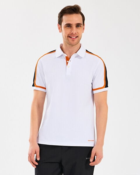 Skechers M Color Block Polo Beyaz Erkek T-Shirt