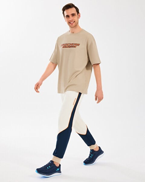 Skechers M Diagonal Lw Fleece Jogger Sweatpant Beyaz Erkek Eşofman Alt