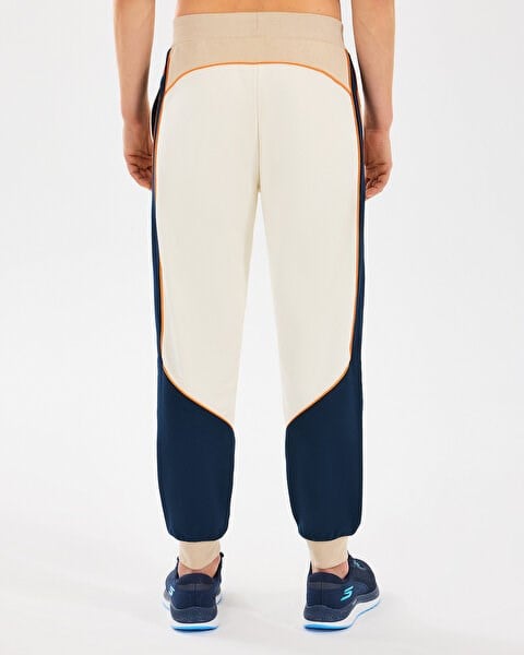 Skechers M Diagonal Lw Fleece Jogger Sweatpant Beyaz Erkek Eşofman Alt