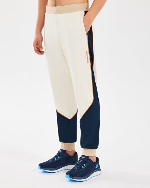 Skechers M Diagonal Lw Fleece Jogger Sweatpant Beyaz Erkek Eşofman Alt