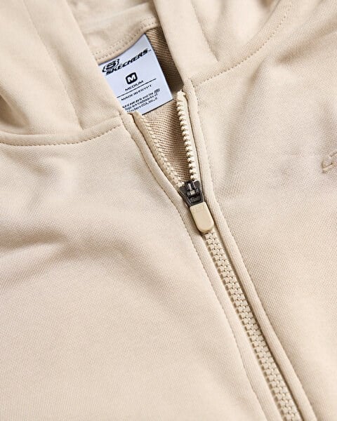 Skechers M Essential Full Zip Hoodie Sweatshirt Bej Erkek Sweatshirt
