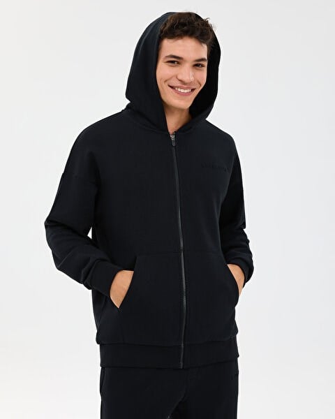 Skechers M Essential Full Zip Hoodie Sweatshirt Siyah Erkek Sweatshirt