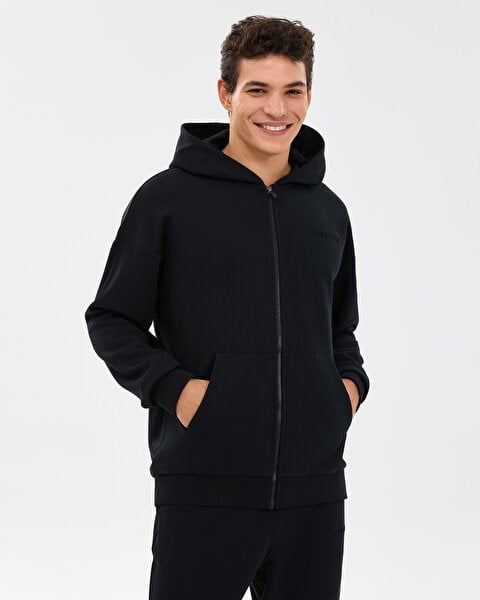 Skechers M Essential Full Zip Hoodie Sweatshirt Siyah Erkek Sweatshirt