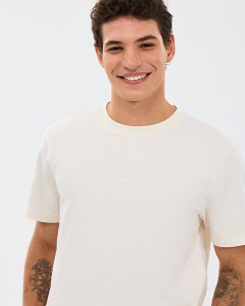 Skechers M Essential T-Shirt Beyaz Erkek T-Shirt