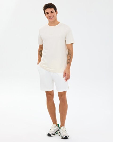 Skechers M Essential T-Shirt Beyaz Erkek T-Shirt