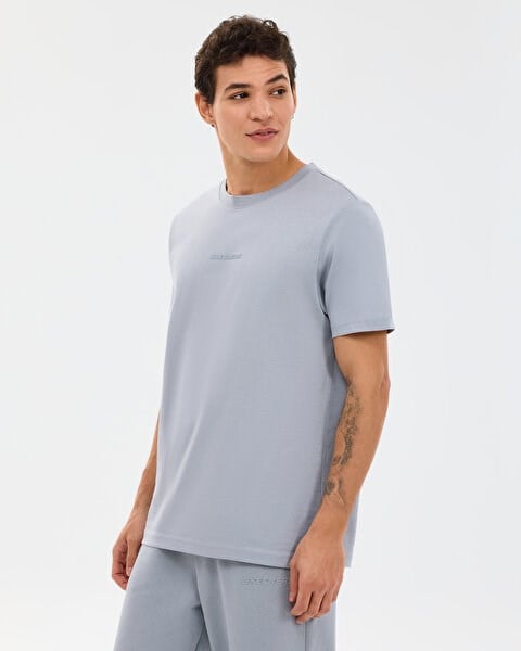 Skechers M Essential T-Shirt Gri Erkek T-Shirt
