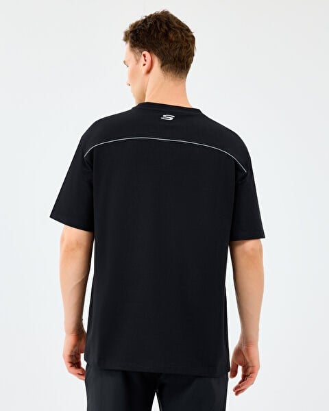 Skechers M Graphic Tee Reflect Logo Oversize T-Shirt Siyah Erkek T-Shirt