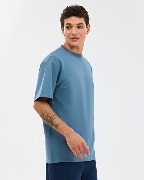 Skechers M Graphic Tee Reflect Logo Oversize T-Shirt Lacivert Erkek T-Shirt