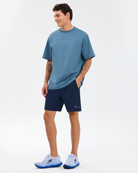 Skechers M Graphic Tee Reflect Logo Oversize T-Shirt Lacivert Erkek T-Shirt
