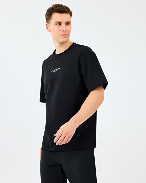 Skechers M Graphic Tee Reflect Logo Oversize T-Shirt Siyah Erkek T-Shirt